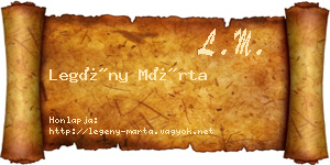 Legény Márta névjegykártya